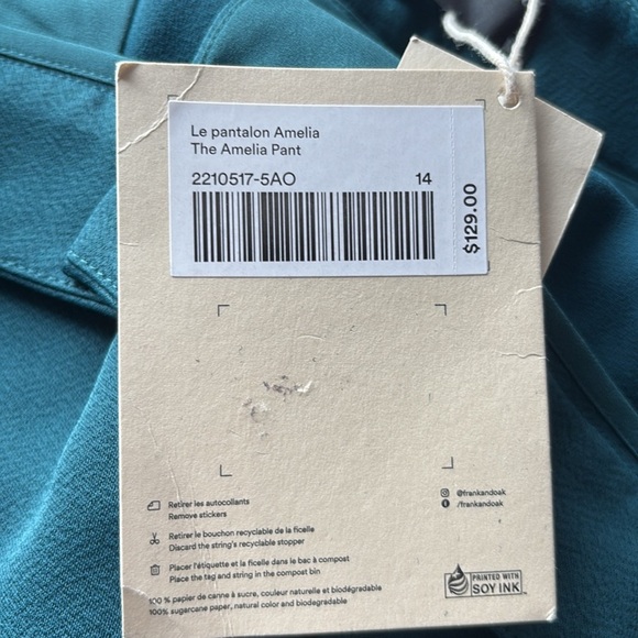 NWT FRANK & OAK High-Waisted Pants - Picture 6 of 10